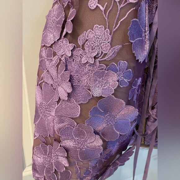 Bronx and Banco MINI DRESS JASMINE LILAC MARAYA lavender Floral Strapless - Picture 11 of 16